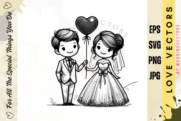 Capturing Romance: The C3823 Wedding Couple and Love Vectors
