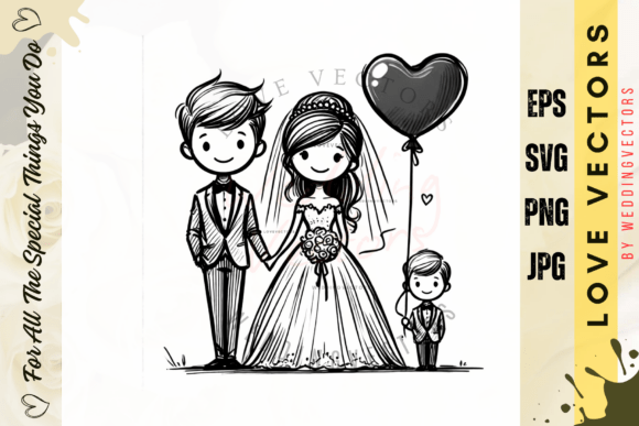 Elevate Your Designs with Wedding Couple and Love Vectors - C3757