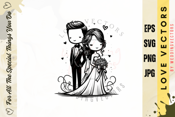 Elevate Your Designs with Wedding Couple and Love Vectors - C2707
