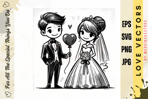 Exploring Wedding Couple and Love Vectors - C3616