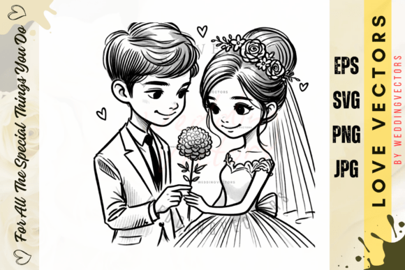 Wedding Couple and Love Vectors - C27: Your Toolkit for Elegant Romance