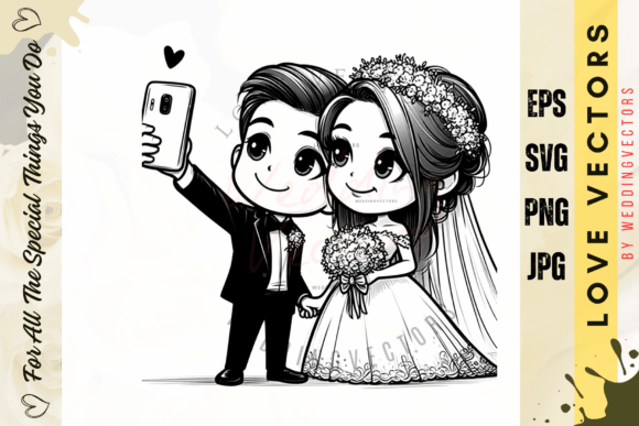 Wedding Couple and Love Vectors - C3256: Crafting Visual Romance