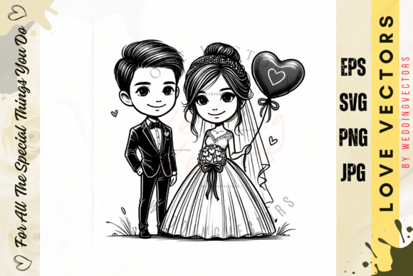 Wedding Couple and Love Vectors - C3287: A Designer's Take on Elegant Romance