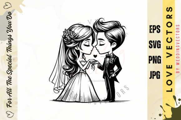 Wedding Couple and Love Vectors - C3625