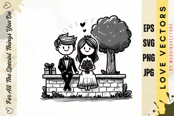 Wedding Couple and Love Vectors - C363: Capturing Matrimonial Harmony