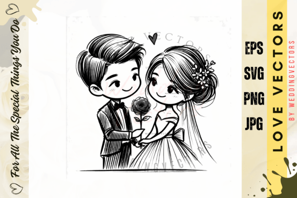 Wedding Couple and Love Vectors - C368