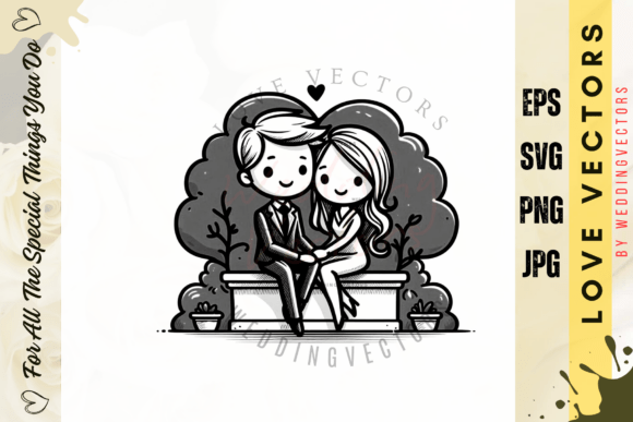 Wedding Couple and Love Vectors: C371 Design Guide