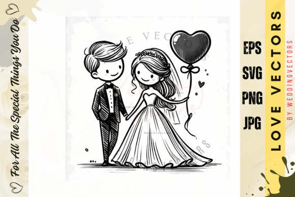 Wedding Couple and Love Vectors - C3769: A Design Asset Guide