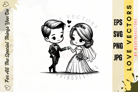 Wedding Couple and Love Vectors - C3776: A Modern Design Essential