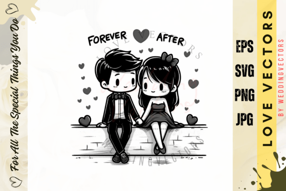 Wedding Couple and Love Vectors - C379: Art Deco Romance