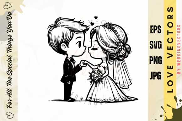 Wedding Couple and Love Vectors - C3818: Modern Romance in Design