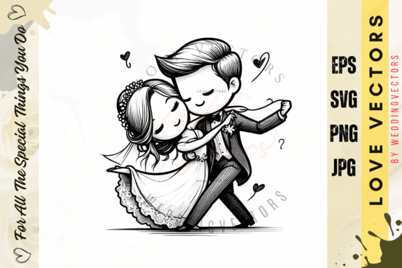 Wedding Couple and Love Vectors - C3824: Capturing Eternity in Design