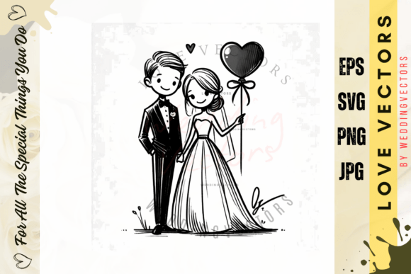 Wedding Couple and Love Vectors - C3892: Your Design Ally