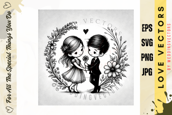 Wedding Couple and Love Vectors: The C3831 Design Asset