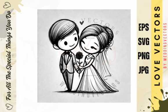 Wedding Couple and Love Vectors: The C384 Design Asset